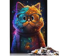 Cosmic Garfield Wearing Glasses 1000 Piece Jigsaw Puzzle for Adults & Age 18 Years Up - Family Activity Jigsaw Puzzles Educational Games Difficult And Challenge 1000pcs (75x50cm)