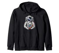 Cosmic geologist astronaut holding radiant space minerals Zip Hoodie