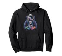 Cosmic geology astronaut finding a vivid radiant gemstone Pullover Hoodie