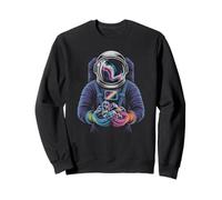 Cosmic geology astronaut finding a vivid radiant gemstone Sweatshirt
