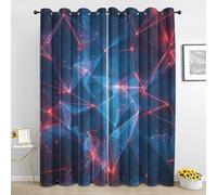 Cosmic Geometric Blackout Curtains for Bedroom, Space Galaxy Curtain 72 Inch Drop 12 Panels, Neon Modern Curtain for Living Room, Window Curtains with Eyelet Ex409