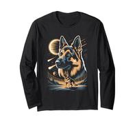 Cosmic German Shepherd Space Galaxy Scene Long Sleeve T-Shirt