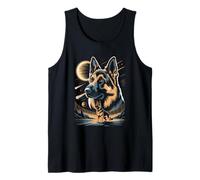 Cosmic German Shepherd Space Galaxy Scene Tank Top