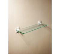 Cosmic Glass Bathroom Shelf, Bathroom Organizer, 40Cm, Self-Adhesive, White, Stick Collection