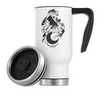 Cosmic God Hand Tattoo Ink Style Art Grab The Moon Vacuum Insulated Thermal Travel Coffee Mug 480ml White