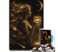 Cosmic Goddess Holding a Galaxy Cube Jigsaw Puzzle for Adults, 1000 Pieces | Image-area sorting: a simple way to organise the image on quiet evenings.