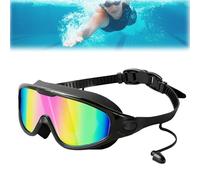 Cosmic Goggles, Crosmicopic Swim Goggles, Favorabler Goggle, Wide View Anti Fog & UV Swimming Goggle for Men and Women (Black Pink)