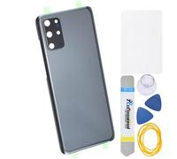 Cosmic Grey Acrylic Glass Back Repair Part for Samsung Galaxy S20+ S20+ 5G with Rear Camera's Frame Glass Lens Pre cut Adhesive and tool kits