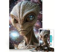 Cosmic Grey Alien Portrait for Adults 1000 Piece Jigsaw Puzzle Leisure Game, Fine Detail, Fun Activity, Table Accent (50x75cm)