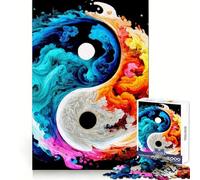 Cosmic Harmony Yin Yang 1000 Piece Jigsaw Puzzles for Adults Brain Think, Tight Edge, Real Challenge, Birthday Present (38x26cm)
