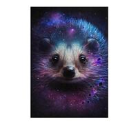 Cosmic Hedgehog Art Print-1 Illustrated Jigsaw Puzzle for Adults, 300 PCS