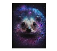 Cosmic Hedgehog Art Print-1 Themed Wooden Jigsaw Puzzle for Adults, 500 PCS
