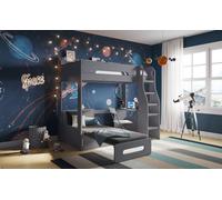 Cosmic High Sleeper Bed with Futon Flair Black Single