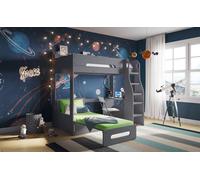 Cosmic High Sleeper Bed with Futon Flair Green Single