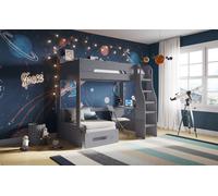 Cosmic High Sleeper Bed with Futon Flair Grey Single