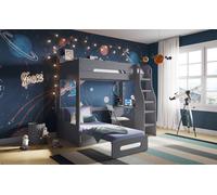 Cosmic High Sleeper Bed with Futon Flair Navy Single