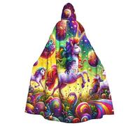 Cosmic-Horse-Fantasy Adult Witch Hooded Cape, Halloween Costume Hooded Cloak
