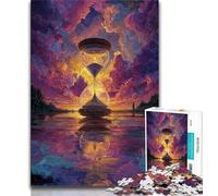 Cosmic Hourglass Jigsaw Puzzles for Adults,Learning Educational Toys Family Games with Matching Poster And Trivia Sheet (75x50cm)