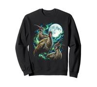Cosmic Howling Hadeda I irds Under Full Moon Night Sweatshirt