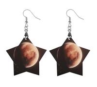 Cosmic Humor Round Wooden Earrings Boho Drop Pendant Fashion Gifts for Women