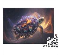 Cosmic Inspiration 1000 Pieces Turtle Puzzle for Adults Thick Paper Brain Exercise Ocean Wildlife Paper Jigsaw for Home Décor 52x38cm/1000pcs