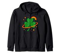Cosmic Irish Clover Luck Symbol Zip Hoodie