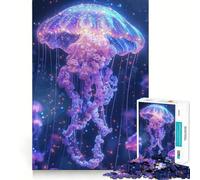 Cosmic Jellyfish Jigsaw Puzzles 1000 Pieces for Teenagers Cognitive Train, Premium Print, Pattern Assemble, Santa Surprise (38x52cm)