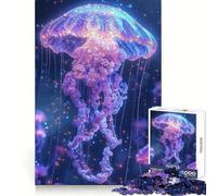 Cosmic Jellyfish Jigsaw Puzzles 1000 Pieces for Teenagers Cognitive Train, Premium Print, Pattern Assemble, Santa Surprise (38x52cm)