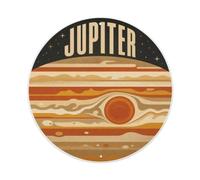 Cosmic Jupiter Planet Orbit Deep Space Astral Galaxy Metal Tin Sign Plaque Wall Decor for Cafe, Man Cave, Club Bar, Office, Home Garden Round Metal Poster 8x8Inch