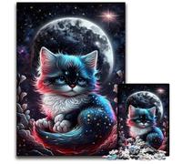 Cosmic Kitten 1000-Piece Jigsaw Puzzle Wooden Jigsaw DIY Decoration, Brain Challenge, for Adult, Family, 50x75CM/19.68x29.52inch