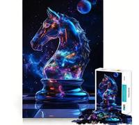 Cosmic Knight Chess Piece Adult Jigsaw Puzzles1000 Pieces Stress Relief Play, Precise Joint, Hard Challenge, Ideal Decor (38x26cm)