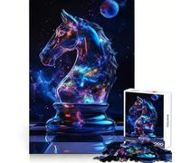 Cosmic Knight Chess Piece Adult Jigsaw Puzzles1000 Pieces Stress Relief Play, Precise Joint, Hard Challenge, Ideal Decor (38x26cm)