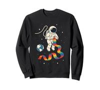 Cosmic Knitter Astronaut Rainbow Yarn Craft Sweatshirt