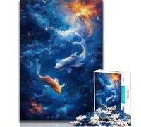 Cosmic Koi Adult Jigsaws 1000 Pieces Difficult,Family Game Stress Reliever Difficult Challenge Great Gifts And Toys 50x75cm