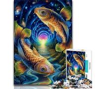 Cosmic Koi Jigsaws Puzzles 1000 Pieces for Teenagers Gifts,Challenging Game And Family Play with Fully Interlocking Randomly Shaped Pieces (75x50cm)