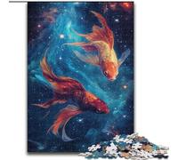 Cosmic Koi Puzzles 1000 Pieces for Teenagers, Help The Brain Exercise Addictive Toys to Cultivate Patience Unique Challenge Game (50x75cm)