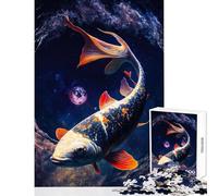 Cosmic Koi Puzzles for Adults 1000 Pieces Improve Retention of Details And Facts Quiet Calm Relaxing Playtime (38x52cm)