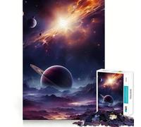 Cosmic Landscape with Planets And Nebula for Adults 1000 Piece Jigsaw Puzzle Leisure Game, Fine Detail, Fun Activity, Table Accent (38x52cm)