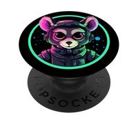 Cosmic Lemur Funny Colorful Animal Astronaut PopSockets Adhesive PopGrip