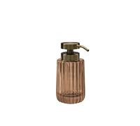 COSMIC Lido Soap Dispenser for Bathroom, Elegant and Circular Design, Countertop Dispenser for Toilet and Kitchen, Glass, Refillable Accessory, 300 ml, Amber Pink