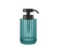 COSMIC Lido Soap Dispenser for Bathroom with Elegant and Circular Design. Countertop Dispenser for Bathroom and Kitchen made of Glass. Refillable Accessory of 300 ml in Bluish Green Color.