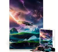 Cosmic Lightning Adult Jigsaw Puzzles1000 Pieces Stress Relief Play, Precise Joint, Hard Challenge, Ideal Decor (38x52cm)