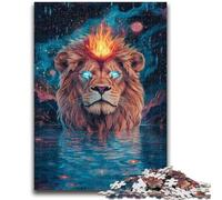 Cosmic Lion Jigsaw Puzzles for Adults Teenagers Jigsaws Puzzle,Help The Brain Exercise Addictive Toys to Cultivate Patience A Work of Art (50x75cm)