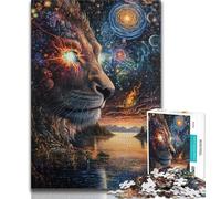 Cosmic Lion Jigsaws Puzzles 1000 Pieces for Adults Gifts,for Educational Game Challenge Toy Unique Home Decor And Gifts 38x26cm