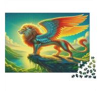 Cosmic Lion Roaring in Galaxy Jigsaw Puzzles Puzzles for Adults Kids. 1000 Piece Great Gifts Challenge Toy Educational Games Home Decoration for Adults& Kids Age 14 Years Up 38x26cm/1000pcs