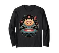 Cosmic Lotus Flower Universe Crystals Stars Spiritual Energy Long Sleeve T-Shirt