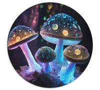 Cosmic Magic Mushroom Puzzles for 1000 Piece 1000-Piece Round Jigsaw Puzzle Ideal for Lover, Perfect Christmas, New Year, Valentine's Gift (67.5x67.5cm)
