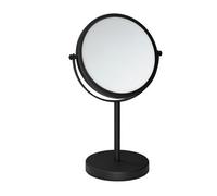 Cosmic Magnifying Mirror, Freestanding, Double Side, X1/x5, Swivel, 18Cm Diameter, Matt Black, Architect Collection