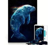 Cosmic Manatee Adult Jigsaw Puzzles1000 Pieces Stress Relief Play, Precise Joint, Hard Challenge, Ideal Decor (38x26cm)