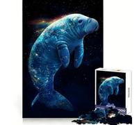 Cosmic Manatee Jigsaw Puzzles for Adults1000 Pieces Mindful Game, Fine Cut, Happy Challenge, Xmas Gift (38x52cm)